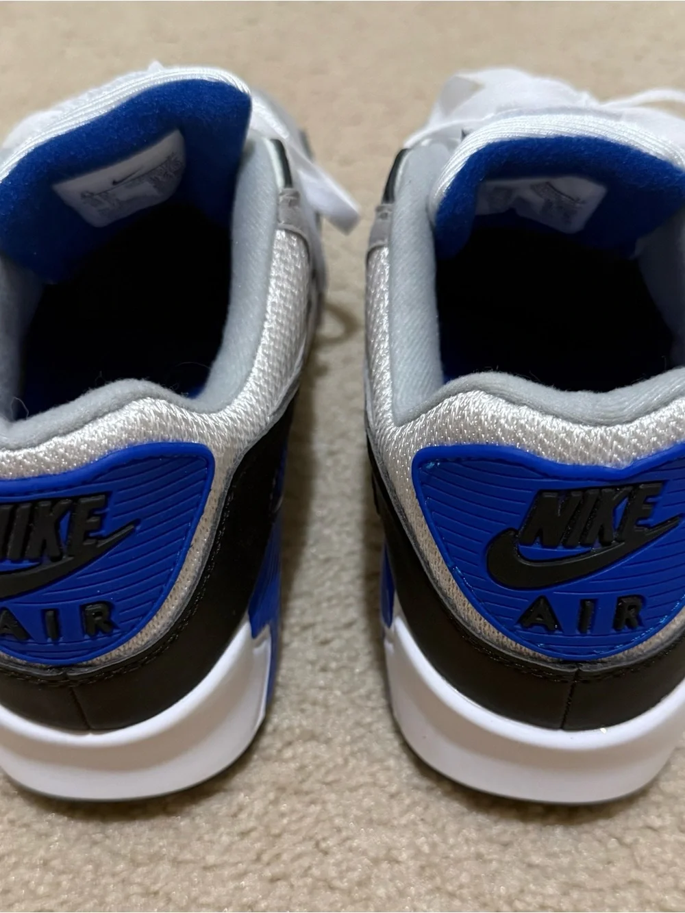 Nike Air Max Men's Athletic Sneakers in White, Gray & Blue